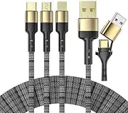 FALERII 100w 3-in-1 Fast Charging Data Cable-Thickened Pure Copper Core Fast Charging and Protecting equipme Battery-Suitable for Phones, Tablets, Cable L1.25 M (49.21 Inch) 2M (78.74 Inch)