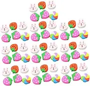 KALLORY 60Pcs Cartoon Mini Erasers Fun Accessories Portable Pencil Erasers for Office Safe and Practical Educational Tool