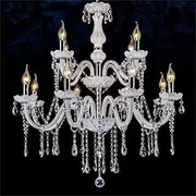 Contemporary LED Chandelier Crystal Ceiling Luxury Lights Fixtures for Home Living Room Dining Room Pendant Lamps (A 12 Lights B 1pcs)