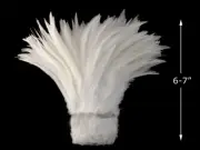 1 Yard – 6-7” Natural White Strung Chinese Rooster Saddle Wholesale Feathers