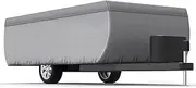 XGear Outdoors 6 Layers Pop Up Folding Camper Cover RV Cover, Fits 10' - 12' Trailer Camper, Grey