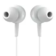 2PCS HP50 Lightweight In-ear Earphone 3.5mm Wired Earbuds Music Headphone with Mic WHITE COLOR