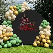 DJAPWPX Round Arch Cover 6.6ft/7.2ft Solid Color Round Background Cover Elastic Adjustable Circle Arch Backdrop Cover Wrinkle Resistant Arch Stand Cover for Birthday Party Wedding Banquet Décor (B)