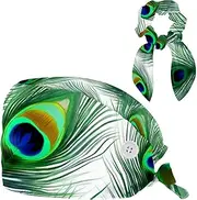 [YTYVAGT] Scrub Caps Women,Scrub Hats Suitable for Women,Bird Feather Peacock Feather
