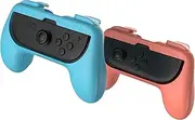 subsonic - Pack 2 controllers grips for JoyCon Nintendo Switch and Nintendo Switch 2 - Blue and red
