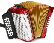 Hohner Corona II Diatonic Accordion - Keys of F/Bb/Eb - Red