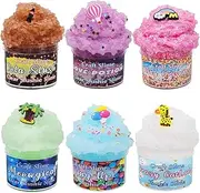 Kayswang Slime kit Butter Slime Cloud Slime DIY Unmixed Snow Rice Fluffy Slime kit for Girls Education Party Favor Gift and Birthday Slime kit for Boys Slime Kits 6 Colors Fluffy Soft (6 Colors