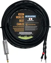 25 Foot - Canare 4S11 Speaker Cable with a Heavy-Duty 1/4 Inch Jumbo Sized Plug TS Connector & an Unterminated Bare-End - CUSTOM MADE By WORLDS BEST CABLES.