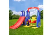 Keezi Kids Slide Swing Set Basketball Hoop Outdoor Playground Toys 120cm Blue