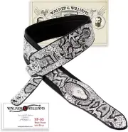 SF-03 White & Black Textured Snake Pattern Guitar Strap With