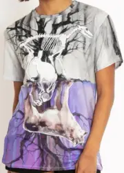 Blackmilk “AS ABOVE SO BELOW BFT” Size Large L NWT Lora Zombie Art Wolf Skeleton