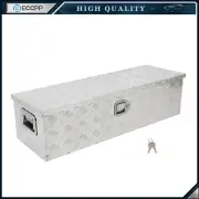 39"X13"X10" ALUMINUM PICKUP TRUCK TRUNK BED TOOL BOX TRAILER STORAGE SILVER