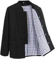 [MRYBD] Winter Warm Jacquard Tang Suit Men Hanfu Chinese Traditional Clothes, Cotton Martial Arts Uniform