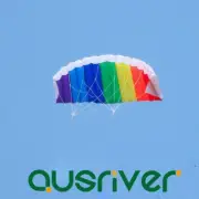 1.4M Dual Line Rainbow Parachute Parafoil Stunt Sport Beach Frameless Toy Kite