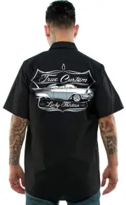 Lucky 13 True Custom Classic Car Low Rider Biker Button Down Work Shirt LM6850TC
