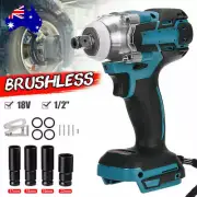 1/2" Cordless Impact Wrench Driver Brushless Rattle Gun For Makita 18V Battery