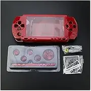New Replacement PSP 1000 Full Housing Shell Cover with Buttons Screws Set -Red.