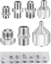 HUBEST 7 pcs of airbrush adaptor set airbrush fitting airbrush connector kit for air compressor & airbrush hose