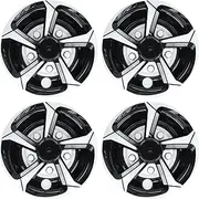 1 Pc Wheel Hub Cap, Automotive Rim Trim, 8 Inch Wheel Hub Cap Black Fully Wrap Hubcap Rim Protector Trim Replacement for EZ GO Cart