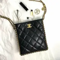 在飛比找PopChill優惠-[二手] CHANEL 香奈兒 23秋冬新品 荔枝皮雙鍊金幣