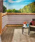 15 Ft. Brown Stripe Weatherproof Porch Patio Deck & Fence Privacy Netting Screen