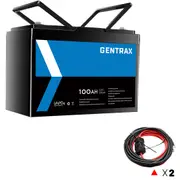 Gentrax 12V 100Ah Lithium Battery + 2* 6m 6AWG Fuse M8 Lug 60A Alternator Cable