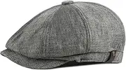 [Generic] Men's Beret Hat Octagonal Cap Men Spring and Summer Thin Section Breathable Imitation Hemp Duck Tongue Cap Male British Retro Leisure Beret Children