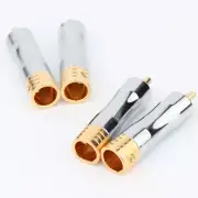 4PCS HIFI 24K Gold Plated RCA Plug DIY Audio Speaker Cable Connector Adapter