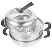1 Set Stainless Steel Cooking Pot Steamer Vegetable Seafood Meat Food Steamer