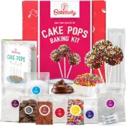 Baketivity DIY Cake Pop Baking Kit for Kids - Premeasured Ingredients, Decoratin