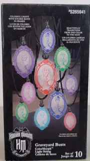 Gemmy Disney The Haunted Mansion Graveyard Busts ColorMorph Light String New