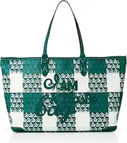 ANYA HAINDMARCH(アニヤ・ハインドマーチ) [Aniya Hindmarch] Tote Bag 163996 IamaPlasticBagToteSmallMotif GinghaminRecycledCanvas Ladies Viridian [Parallel Import], VIRIDIAN