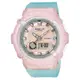 CASIO 卡西歐 Baby-G LA街頭設計 金屬光感 半透明 雙顯手錶 送禮推薦-淺粉x湖水藍 BGA-280-4A3