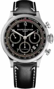 Baume & Mercier Capeland Auto Chrono Black Dial with Red Accents Mens Timepiece