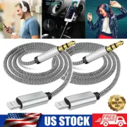 2x 3.5mm AUX Audio Car Adapter cable for iPhone X XR 11 12 13 14 Pro Max iPad US