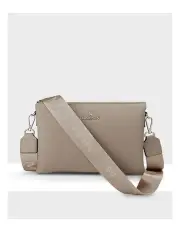 [Madison Accessories] Avery 3 Compartment Crossbody Bag in Taupe