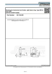 VDI20, turning tool holder, right hand, long, Type B5, 5/8", 221.102.250