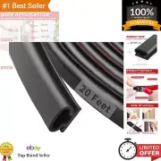 D-Shape Door Weatherstripping - 20ft Rubber Seal Strip for Door Frame Insulation