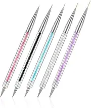 FULINJOY 5 Pcs Nail Art Liner Brushes, Dual-ended Nail Art Point Drill Drawing Brush Pen Dotting Tools Set, Nail Design Liner Brushes and Dotting Pen