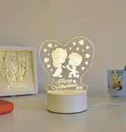 3D LED Night Light USB Small Table Lamp ￼￼￼Happy valentine day￼ US Seller￼