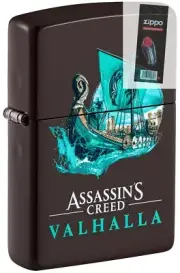 Zippo 49757 Assassins Creed Valhalla Brown Windproof Lighter + FLINT PACK