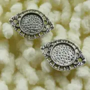 222 Pcs Tibetan Silver Round Frame Connectors 20X15MM S040 DIY Jewelry Making