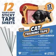 Panther Armor Cat Scratch Deterrent Tape – 12-Pack Double Sided Anti Scratchi...