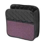 Car Trash Can Hanging Front Rear Seats Faux Leather Trash Bin Pink Black 1 Pcs