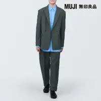 在飛比找momo購物網優惠-【MUJI 無印良品】男聚酯纖維不易起皺彈性打褶寬版褲(共2