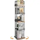 Bookshelves 5-Tier, Rotating Bookshelf Tower for Corner, Small Bookcase, Tall