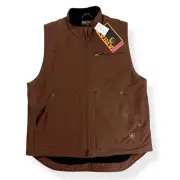 NWT Ariat Rebar Dura Canvas Vest Chocolate Brown Men's Size Medium Fleece Lined