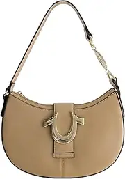 True Religion Women's Shoulder Bag Purse, Crescent Hobo Handbag with Horseshoe Strap