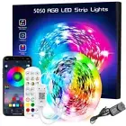 RGB LED Strip Lights 5050 Waterproof Bluetooth 24Keys Remote Controller Adapter
