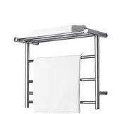 Towel Holder Smart Stainless Steel Heated Towel Rail for Hotel Bathroom Waterproof, Corrosion Resistant, Intelligent Constant Temperature (Silver, 480X610X230MM, 35W)
